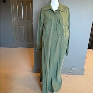 Banana Republic Olive Green Shirt Dress
